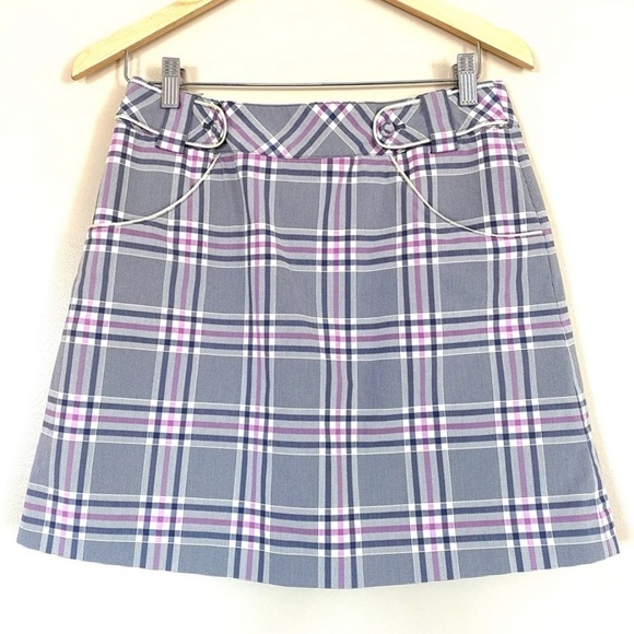 Cutter & Buck Plaid skirt Gray White Pink Size 4 Skirt Tennis In style - Picture 1 of 10